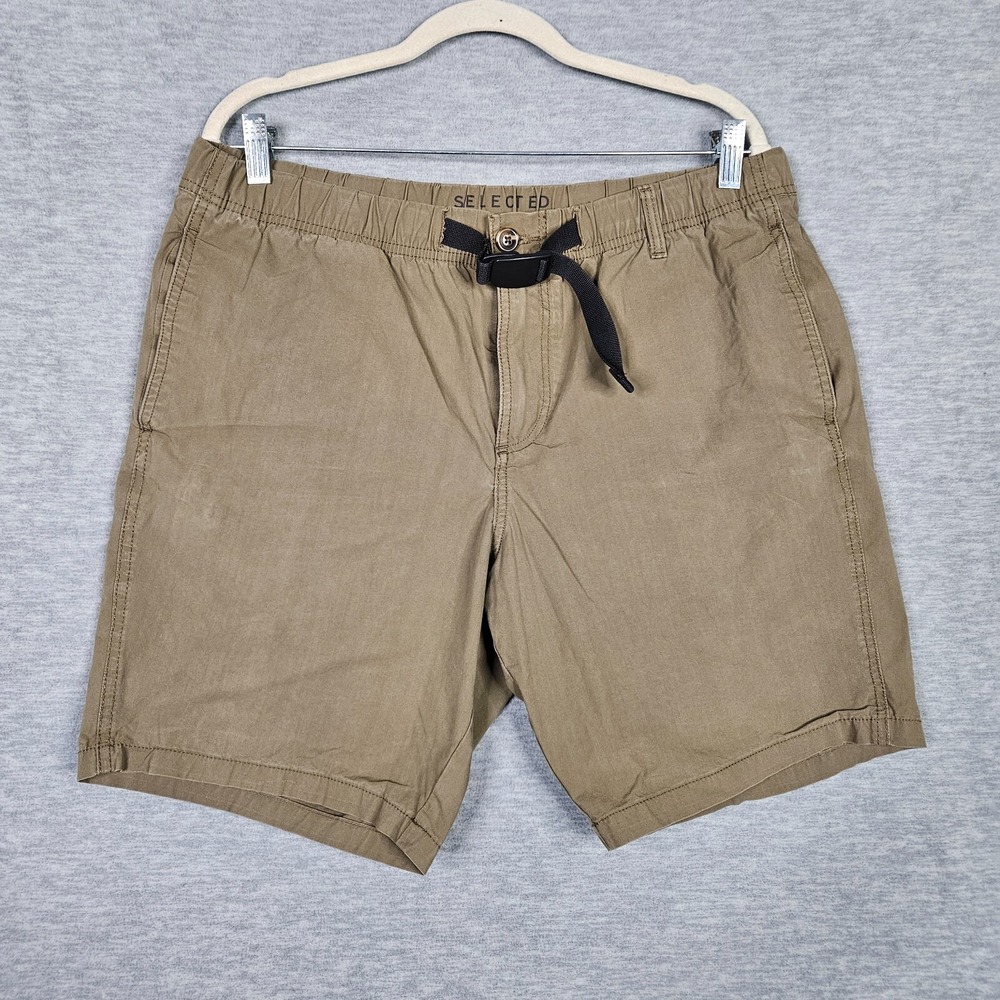 SELECTED Men's Brown Elastics Waist Shorts Men's Size XL